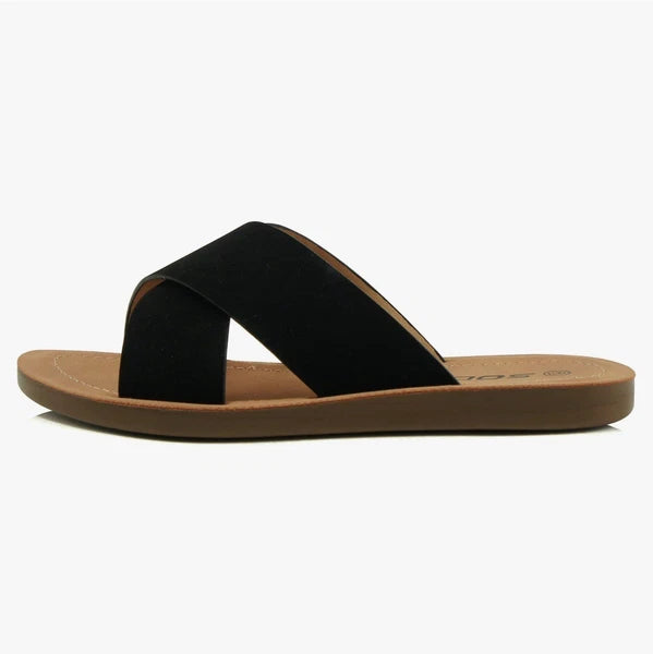 Black Slide Sandals Sz 7.5 Spring summer boho folk indie quiet luxury Classi NWT