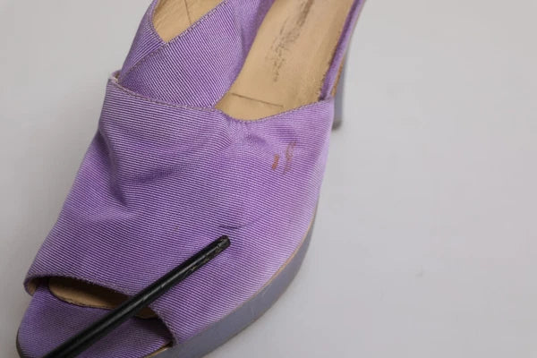 DOLCE & GABBANA Shoes Purple Platform Slingback Heels Sandals EU38/US7.5 1120usd