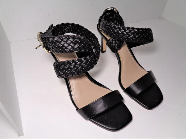White House Black Market High Heel Braid Wrap Criss Cross Sandals Womens US 8M