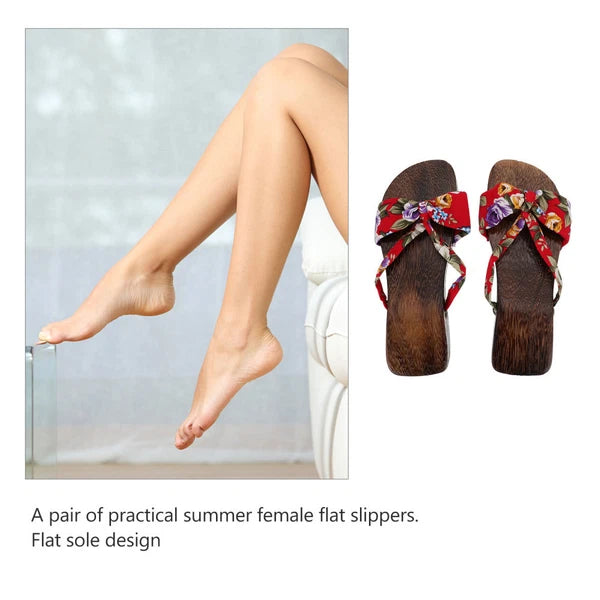 Chinese Style Wooden Clogs Miss Man Slide Sandals Women Slippers