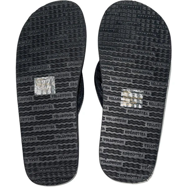 Yellow Box Flip Flops Black Shimmer Flexible Soft Wedge Thong Sandals Faraleen