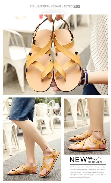 Roman Style Open Toe Casual Slingback Sandals Flats Summer Beach Holiday Mens Sz
