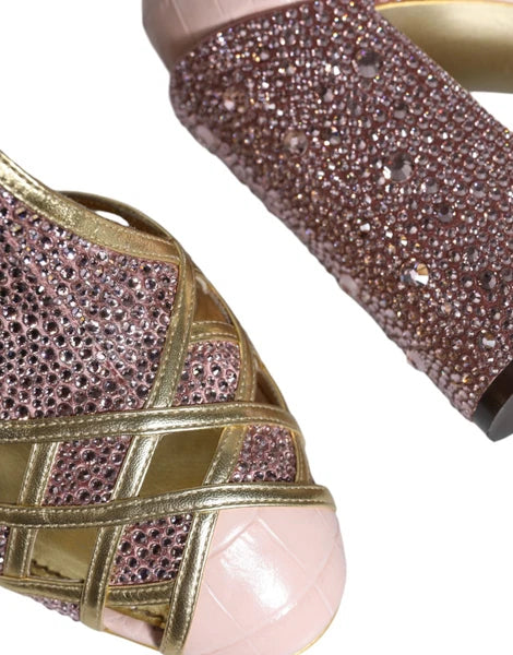 DOLCE & GABBANA Shoes Pink Strass Crystals T-strap Sandals EU41 / US10.5 2330usd