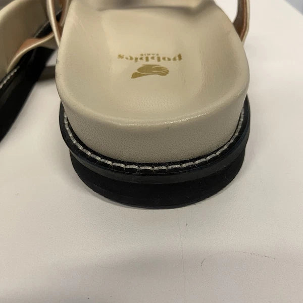 $250 Bobbies Paris Fajar Beige Leather Flat Sandals Slides Women’s US 10.5/FR 41
