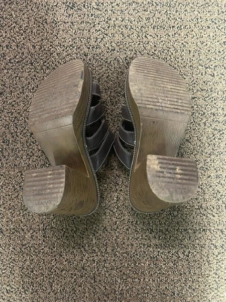 BONGO WOMENS PLATFORM SANDEL Y2K WODDEN STYLE CHUNKY HEEL VINTAGE 90S SIZE 8