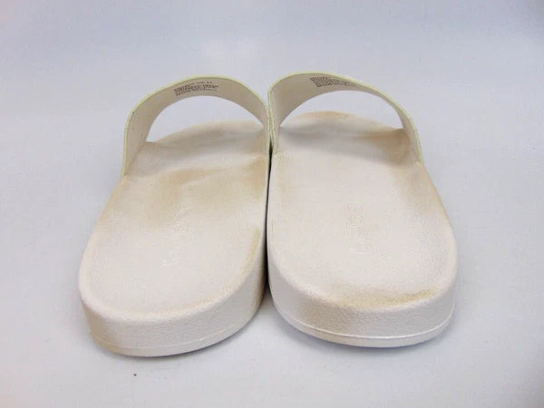 Bebe Womens Fraida Glitter Slide Fashion Sandals Flats Size 11.0 M, White Glitte