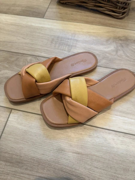 Madewell Women’s Size 9.5 Padded Braided Leather Slide Sandals Brunch Beach