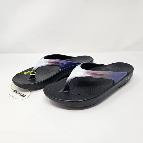 Oofos OOLALA Luxe Flip Flop 'Black' - Style 1401  / Brand New / Size 10 Wmns