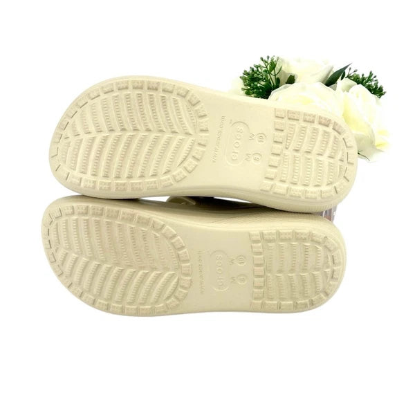 Crocs Crush Platform Slide Sandals Women’s Size 10 Shoe Bone Beige NEW