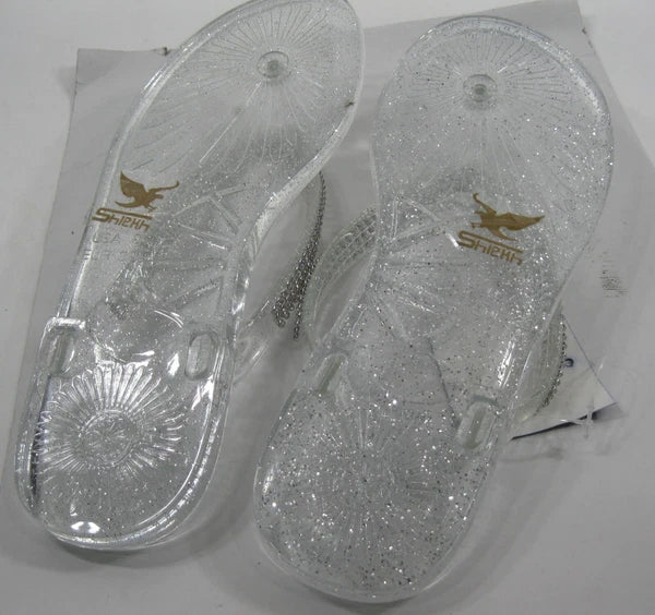 CLEAR   Fashion Jellies Jelly Beach  FLIP FLOP Sandals women Size 7