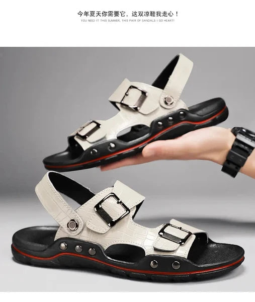 38-48 Plus Size Mens Open Toe Hollow Out Slipper Sandals Flats Summer Beach Size