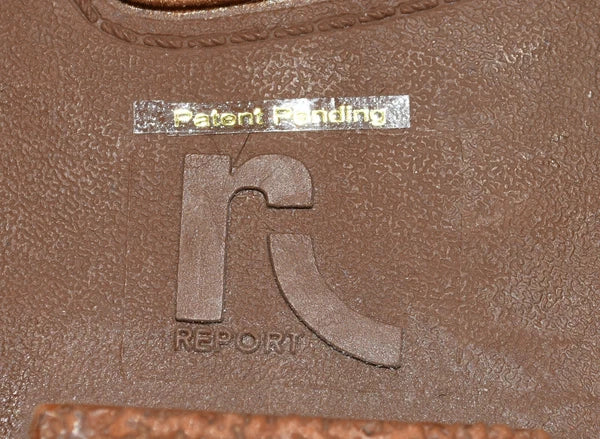 Report Zerav Brown Leather Cone and Flat Studded Womens Slide Sandals Size 9M