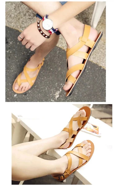 Roman Style Open Toe Casual Slingback Sandals Flats Summer Beach Holiday Mens Sz