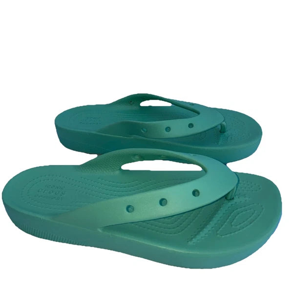 Crocs flip flop style Light Green shoes 9 W