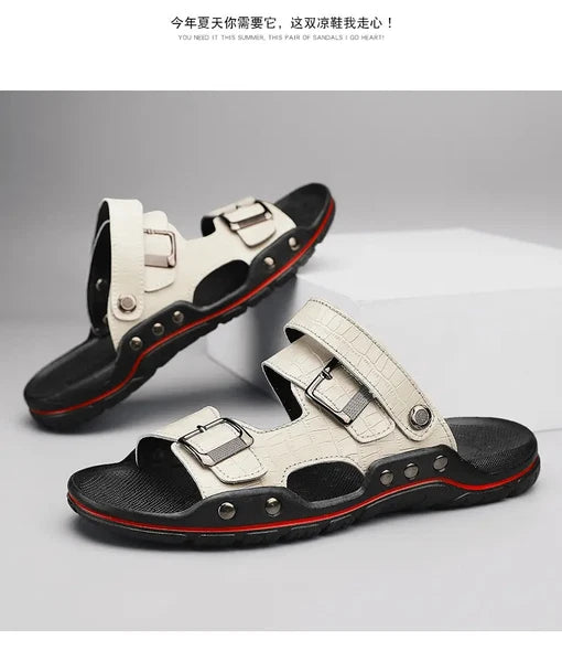 38-48 Plus Size Mens Open Toe Hollow Out Slipper Sandals Flats Summer Beach Size