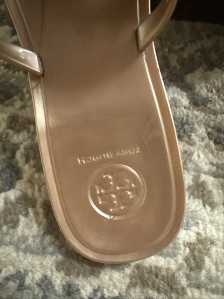 Tory Burch Mini Miller Jelly Thong Sandals Slides Brown Sz 8 M