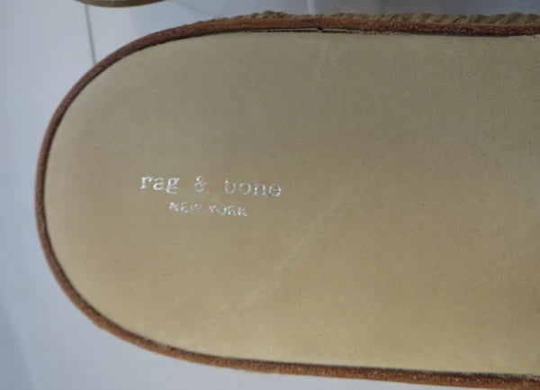 Rag & Bone Cameron Leather Slide Sandals White Casual Comfortable Size 38 US 7.5