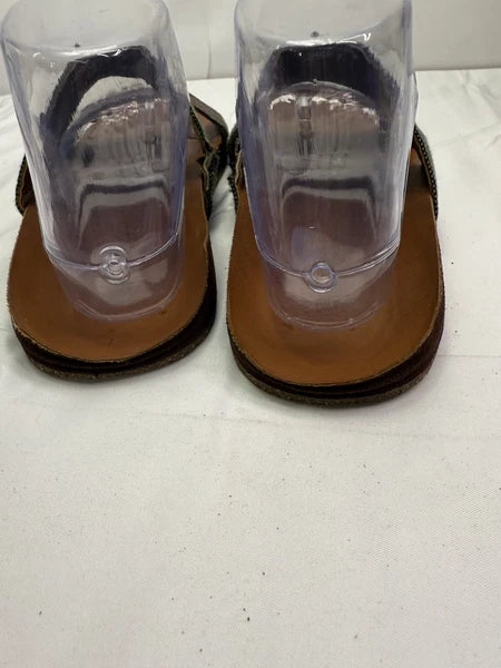 RON JON Feelgoodz Strappy Woven Rainbow Sandals Slides Women’s 7