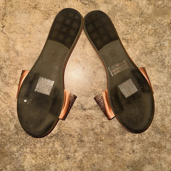 Fashion nova Gold Glitter Slides size 8.5