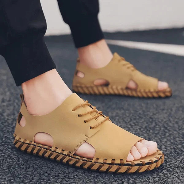 Summer Open Toe Sandals Lace Up Men's Flats Beach Holiday Fashion Shoes 38-44 sz