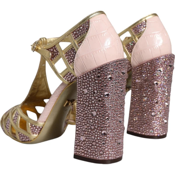 DOLCE & GABBANA Shoes Pink Strass Crystals T-strap Sandals EU41 / US10.5 2330usd