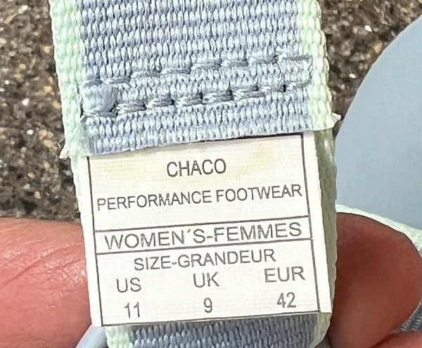 Chaco Summer Sandals Women's Size 11 Flats Slip On Blue Rubber Synthetic Slides