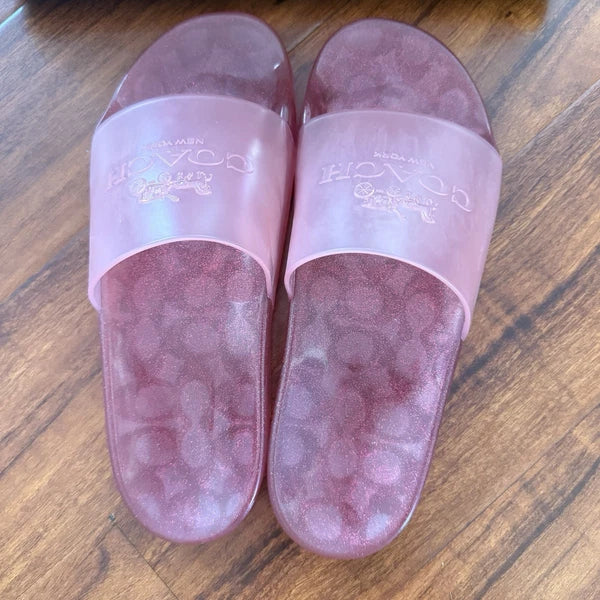 Coach Ulyssa Women's Slide Sandals Candy Apple/Candy Pink Size 10 B New In Box