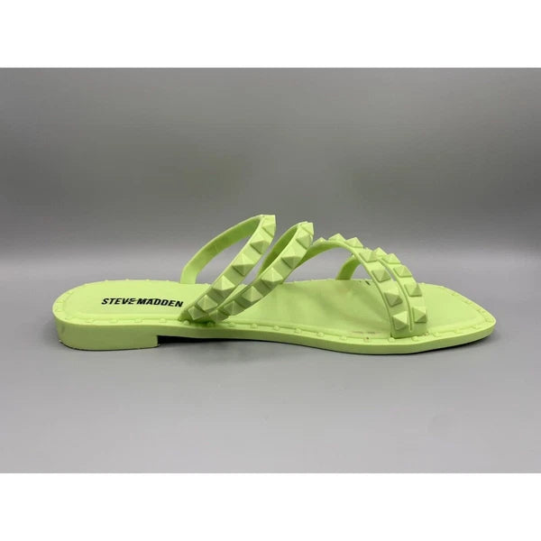 STEVE MADDEN Skyler-j Studded Neon Jelly Slide Sandals Flip Flops Women's Size 7