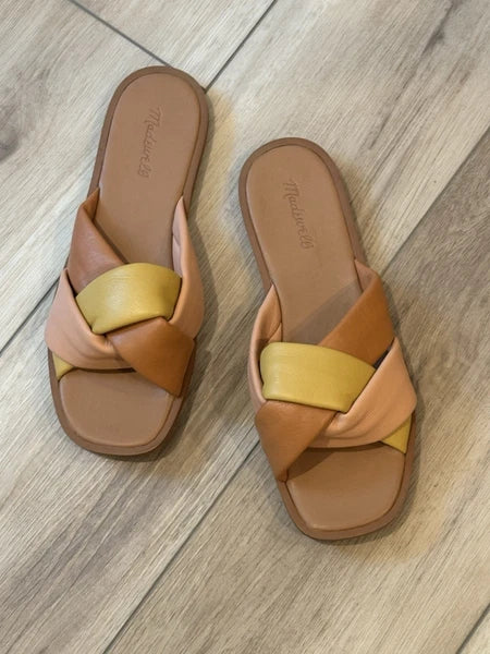 Madewell Women’s Size 9.5 Padded Braided Leather Slide Sandals Brunch Beach