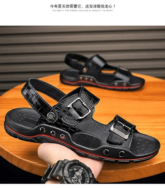 38-48 Plus Size Mens Open Toe Hollow Out Slipper Sandals Flats Summer Beach Size