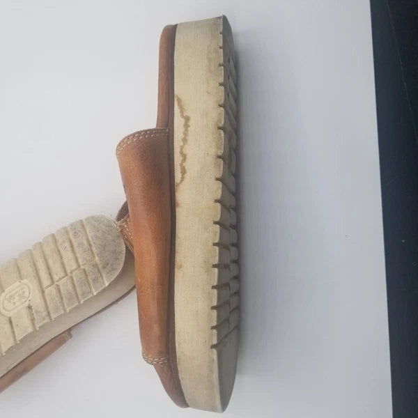 Bed Stu Fairlee II Platform Sandals Brown Distressed Leather Slide Womens Sz 9.5