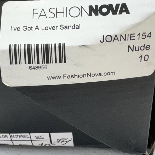 Fashion Nova Nude ‘I’ve Got A Lover’ Sandal Thong Slip Flop Women’s Size 10 *NEW