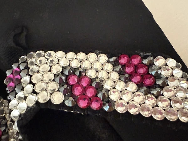Bedazzled Crystal Y2K Black Flip Flop Wedge Pink And Black Women’s SZ 8