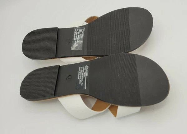 Charlotte Russe White Sandals Flat New Size 7 M Style 21092 New