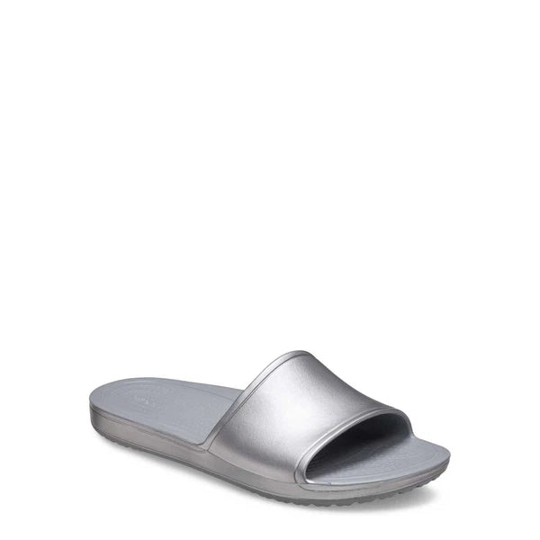 Crocs Sandals Women's Size US 9 Silver Kadee Metallic Slide --25-336--
