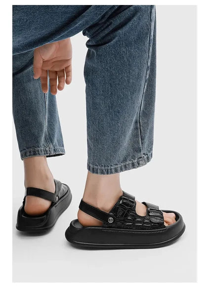 Mens Thick Soled Sandals Slipper Open Toe Outdoor Fashion Summer Slingback Beach