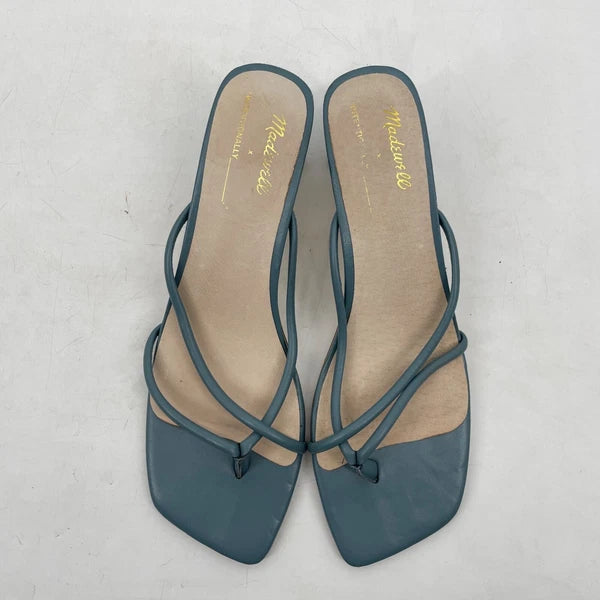 Madewell x Intentionally Blank women's 10 Kelon Heeled Leather Sandals teal