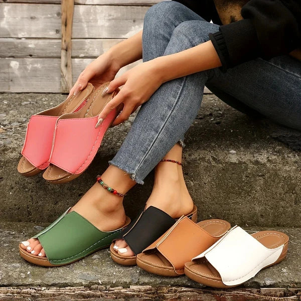 Fashion Wedge Slide Sandals Ultra-Comfortable,Cushioned Sole, Lightweight Shoes