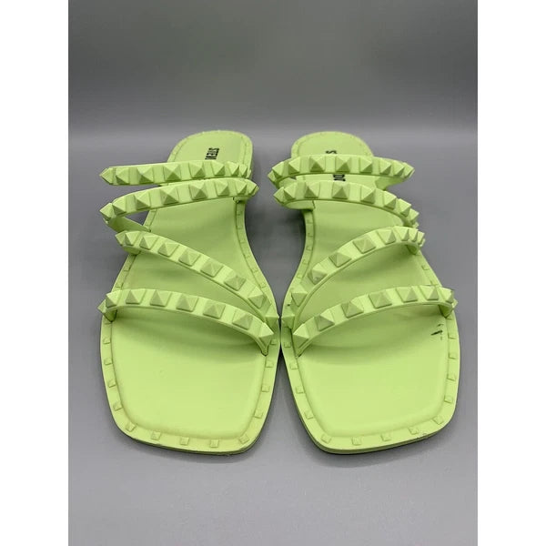 STEVE MADDEN Skyler-j Studded Neon Jelly Slide Sandals Flip Flops Women's Size 7