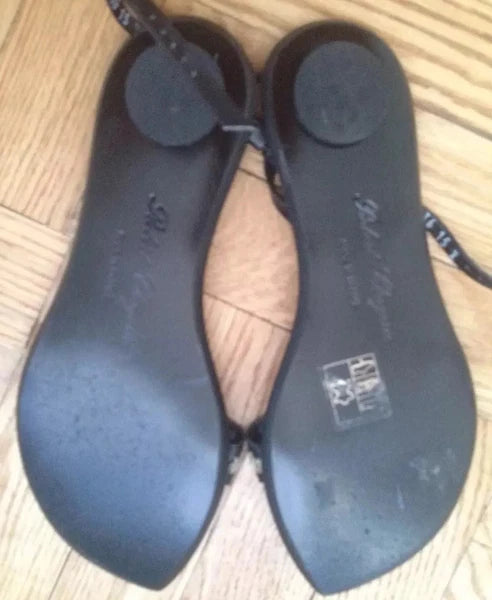New, Robert Clergerie Black Leather Sandals Size US 6,5 Maid In France