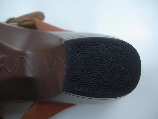Women's 7.5 8 sz 38 Dansko Kai Tan Brown Leather Slide Sandals Clog Slip-On Heel
