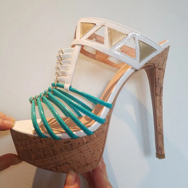 FASHION Women Sandals Slip On Heels Slides Vacation Shoes Woman Big Size 4-20