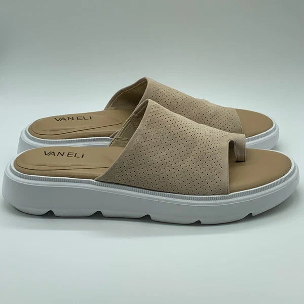 New Vaneli Cleve Suede & Leather Espadrilles Slide Sandal Womens Size 8