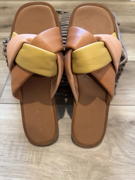 Madewell Women’s Size 9.5 Padded Braided Leather Slide Sandals Brunch Beach