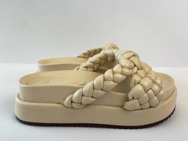 Alexandre Birman Carlotta Bounce Nappa Leather Platform Slides Sandal Sz 37.5