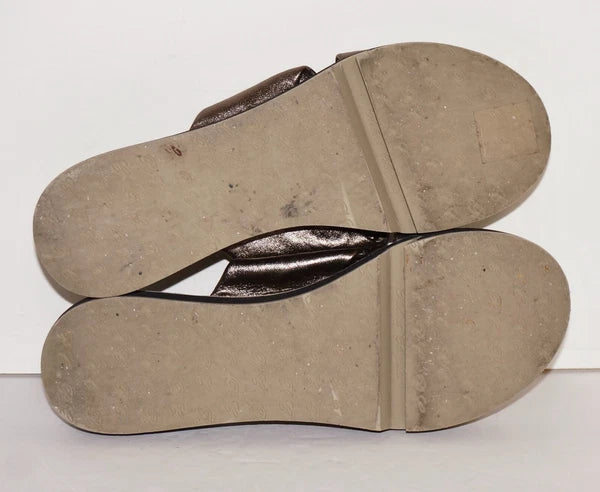 ROBERT CLERGERIE PARIS Bronze Leather Slip-On Platform Sandals US 8.5 FRANCE