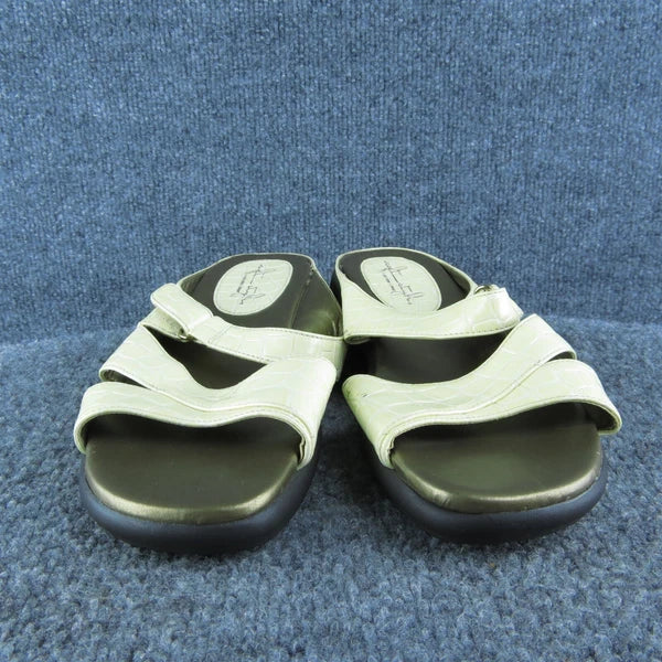 Soft Style  Women Slide Sandal Shoes Size 7.5 Wide Beige Synthetic
