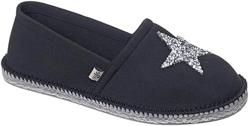 Showaflops Womens 5/6 Espadrille Style Neoprene Slip On Flat with Faux Jute Sole