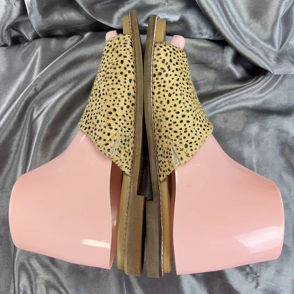 Hush Puppies Lexi Slide Women’s 8 Cheetah Print Calf Hair Sandals Summer Shoes