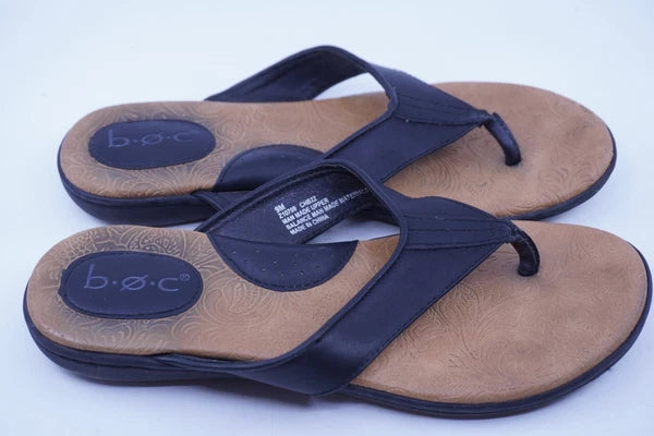 BOC Born Concept Womens Size 9M Black Thong Style Slide On Sandals Comfort Beach
